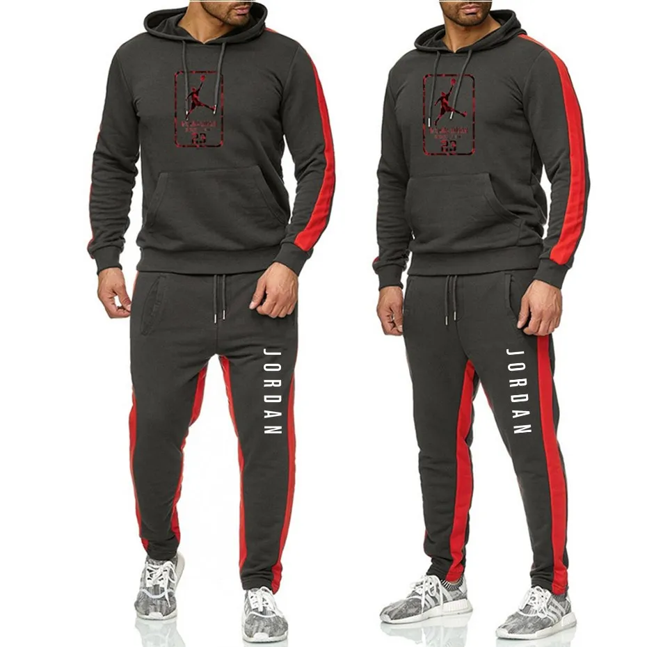 2019 новая брендовая спортивная одежда модная мужская спортивная одежда из двух предметов хлопковая толстовка + брюки спортивный костюм