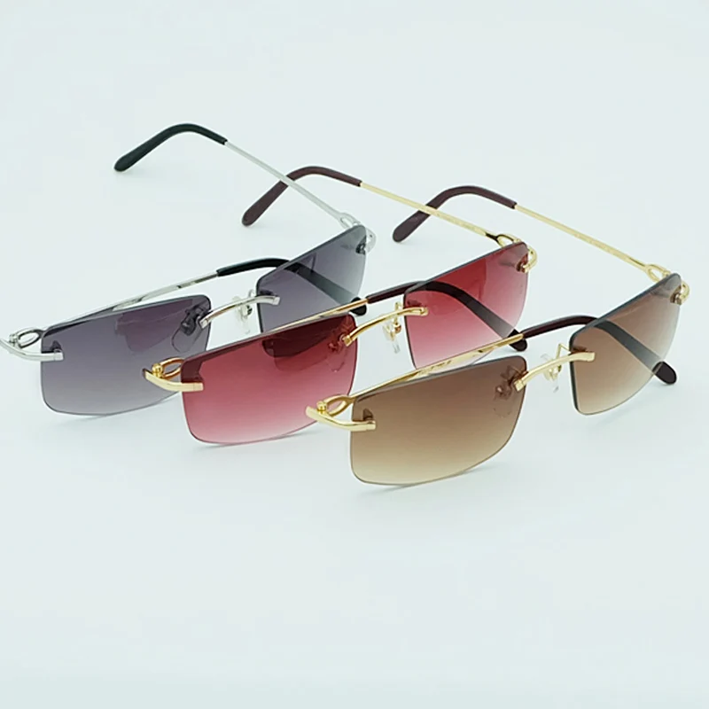 rimless metal sunglasses