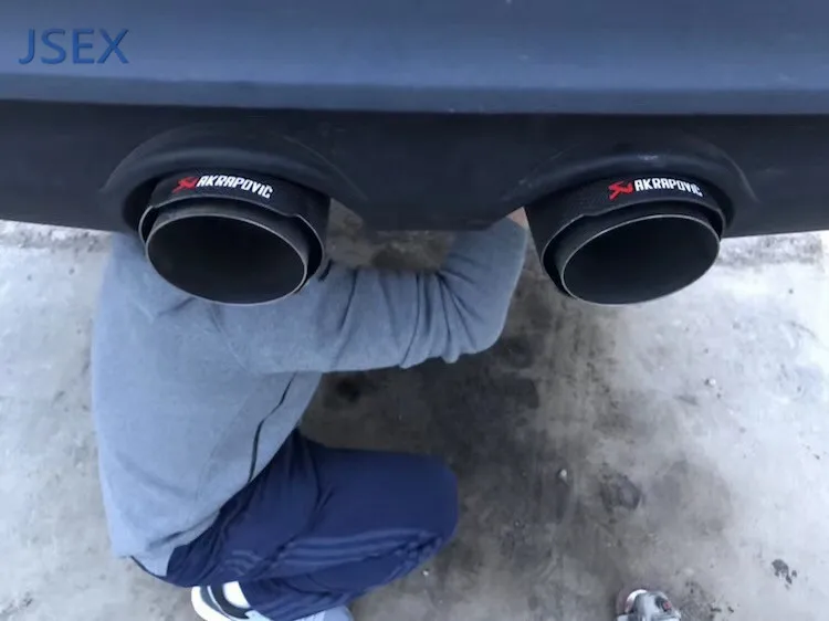 Одна Автомобильная труба из нержавеющей стали AKRAPOVIC клеящиеся накладки на зубы карбоновый глушитель труба для CX-4 Jaguar pace2.0