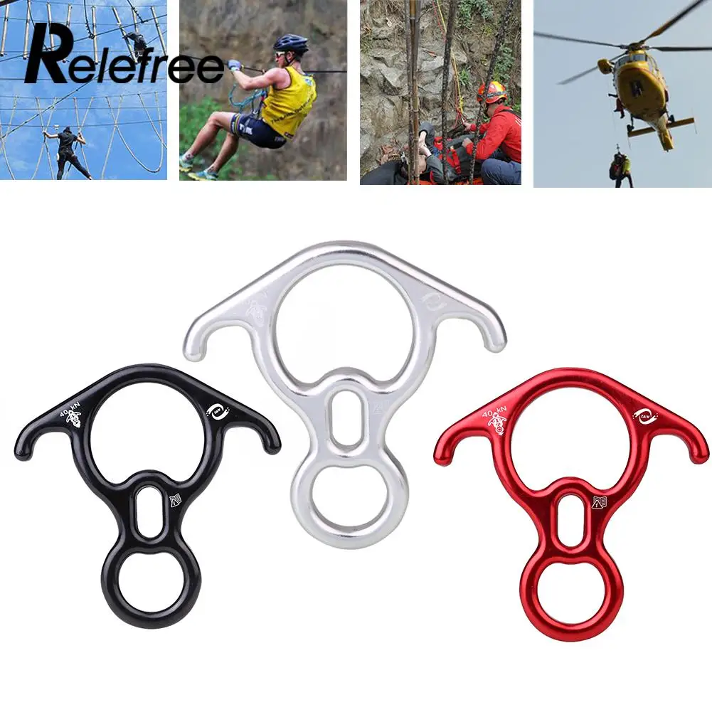 Outdoor Climbing Descender Rappelling Ropes Horns 8-Rings Slowing Tools