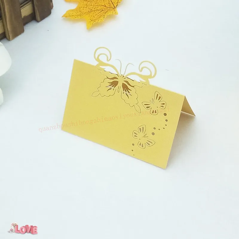 Gold 50 шт., модные принадлежности для мероприятий, лазерная резка, имя карты, свадебное празднование дня рождения, украшение, имя банкетные карточки для рассадки, сиденья, стол 5ZZ17 - Цвет: Gold