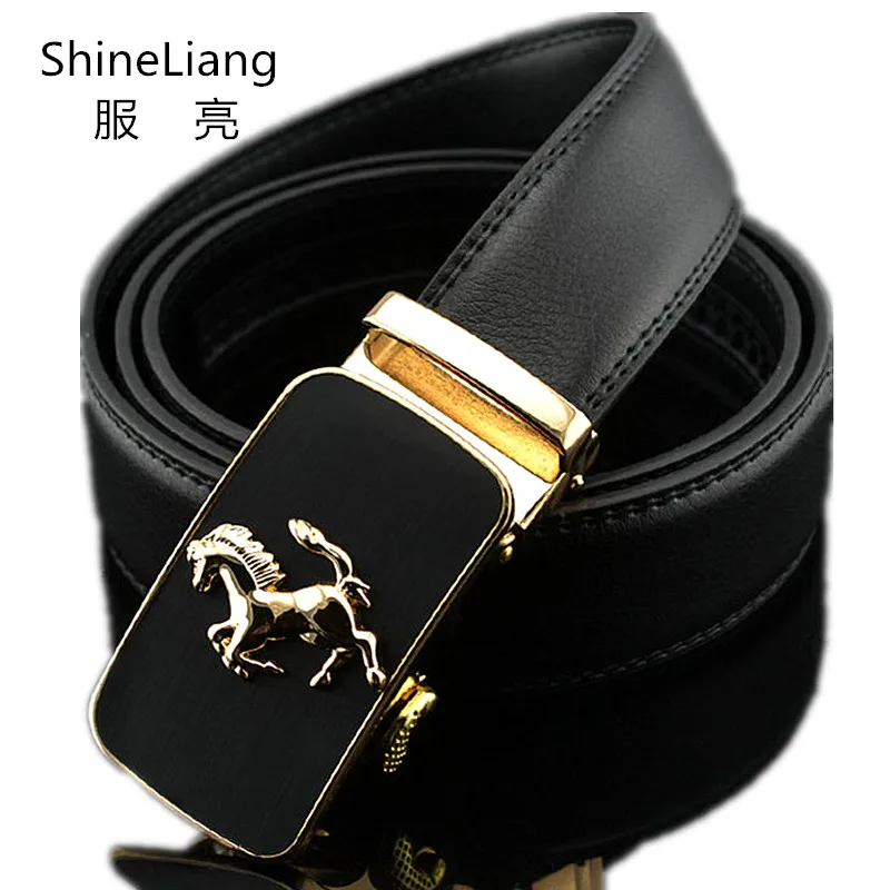 

Automatic belt for men Gold silver buckle Leather Width 3.5cm Length 110-130cm Designer High quality Fashion brand Male Belts