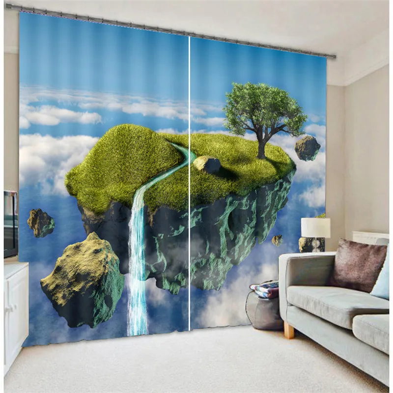 

Curtains Luxury Blackout 3D Window Curtain Living Room office Bedroom Customized size Drapes Rideaux Cortinas tree pillowcase
