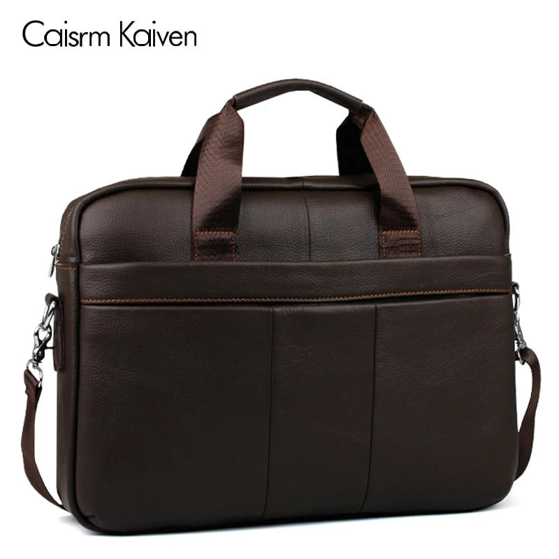 Promotion simple brand name business men briefcase bag luxury leather