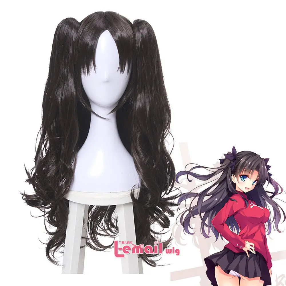 Бесплатная доставка Fate stay night Tohsaka Rin темно-коричневые длинные волнистые волосы