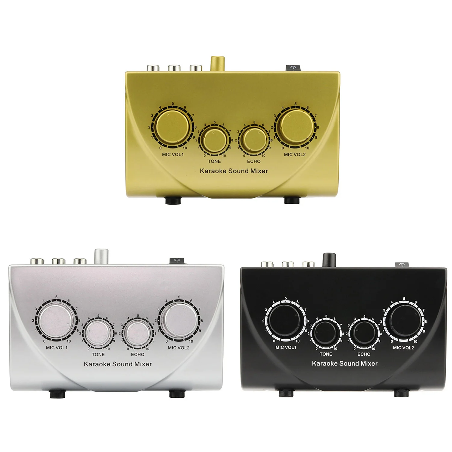 

Gosear Portable Karaoke Sound Mixer Dual Mic Inputs Digital Audio Sound Karaoke Machine Echo Mixer System for TV PC Smart Phone