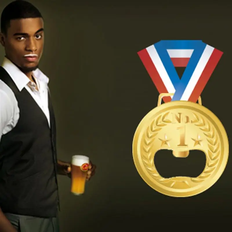 Золотая медаль формы открывалка для бутылок Олимпийские тематические металлические открывашка для бутылок вина и пивные аксессуары