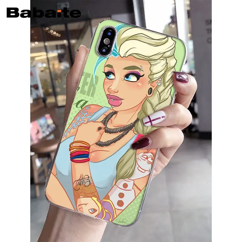 Babaite Tattoo Princess lovely Plastic Phone Accessories Case For iphone 8 8plus and 7 7plus 6s 6s Plus 6 6plus 5s Cellphones