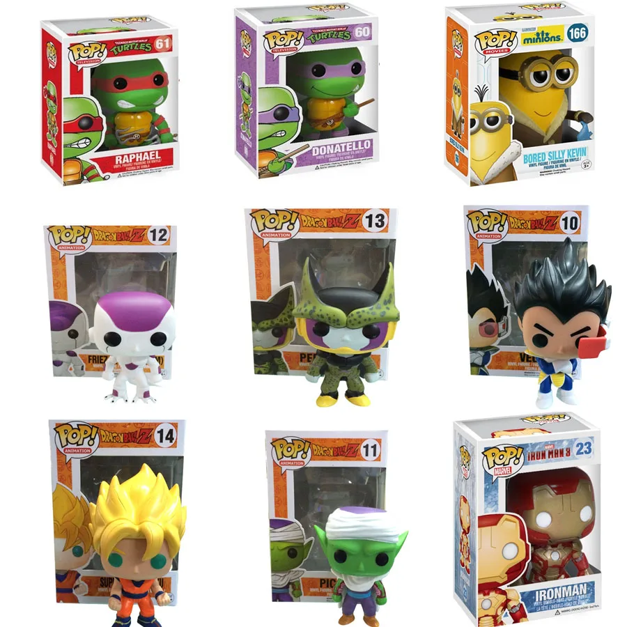 

Funko Pop Dragon Ball z  goku TMNT  Minions  figurine 2016 New  Ironman teenage mutant ninja turtles figure1988  party supply