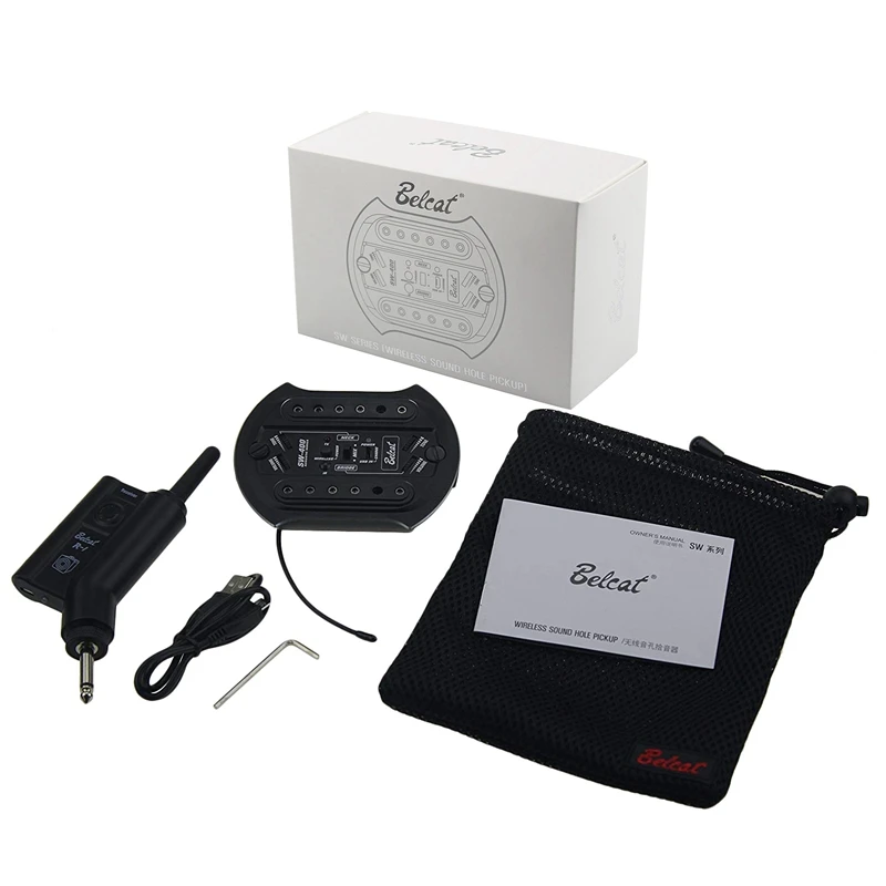 

Digital Uhf Wireless Sound Hole Pick Up Sw-400 With 2 Pcs Single Coils Receiver For Acoustic Guitar