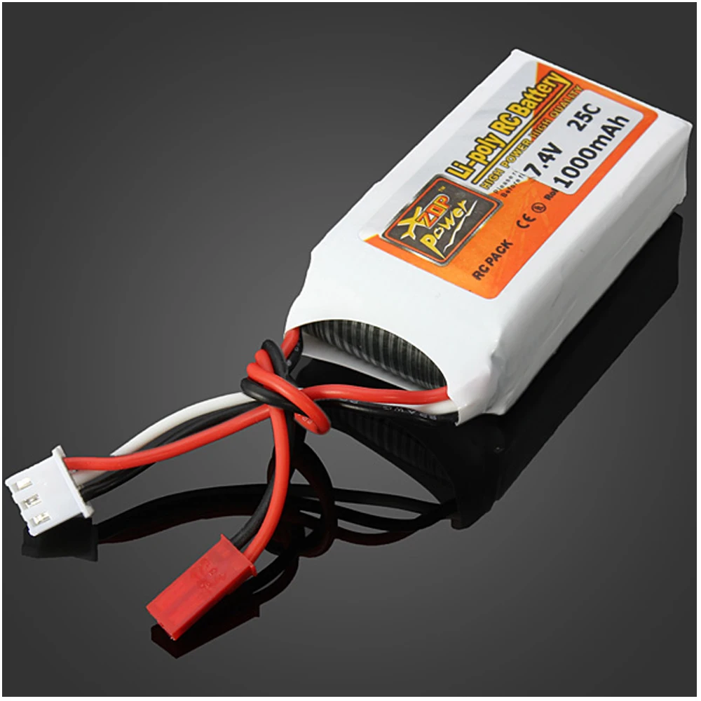 

1pcs ZOP Power LiPo Battery 7.4V 1000mAh 25C JST Plug For RC Quadcopter Drone Helicopter Car Airplane