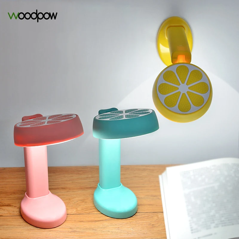 

Woodpow Lemon Separable Desk Lamp Eye Protection Reading Foldable Table Lamp USB Rechargeable Dimmable Flashlight Makeup Lights