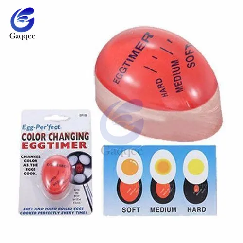 WUTL Cooking Egg Timer for Hard Boiled Eggs Color Changing for Kitchen, Red  3 Pack