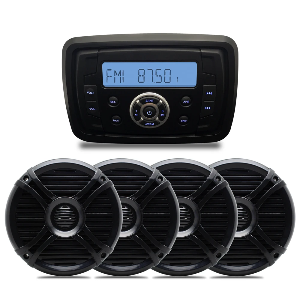 Boat Stereo Marine Audio Bluetooth Radio Motorcycle MP3 USB Charger AM