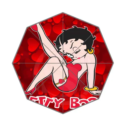 Горячая на заказ Betty Boop Лучший милый, симпатичный дизайн Портативный Модный стильный полезный складной зонтик#-efw1 - Цвет: Красный