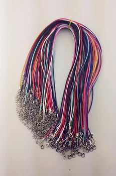 

18" 1mm Wax Cord Necklace Lobster Clasp Jewelry Fit Charms mix colors 100pcs