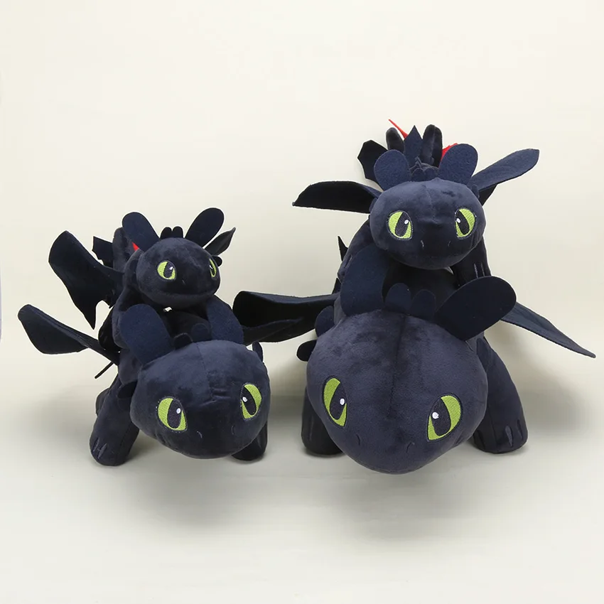 

10pcs/Lot 23cm/33cm/40cm anime How To Train Your Dragon 2 Toothless Night Fury plush toys dragon plush stuffed animals Doll Toy