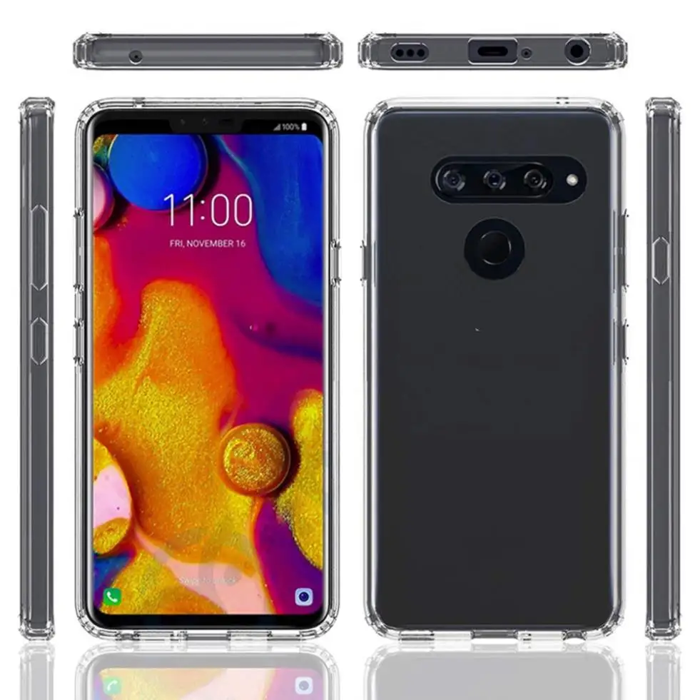 Тонкий прозрачный чехол для LG V50 V40 мягкая задняя крышка из ТПУ и силикона|Бамперы|