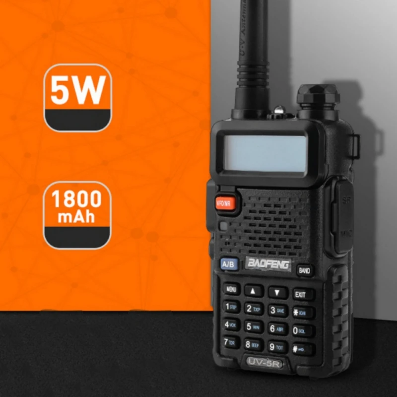 

1Pcs Baofeng UV-5R Dual Band VHF/UHF 136-174MHz & 400-520MHz FM Portable Dual Band Two Way Radio Handheld Walkie talkie BF-UV5R