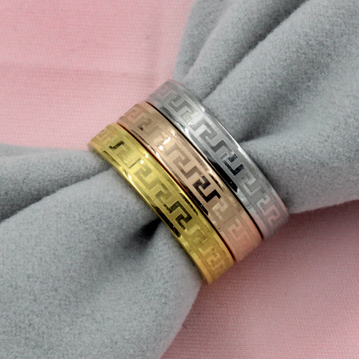 

LUXUSTEEL Titanium Steel Rings For Women Engagement Gift Mixed Color 3pcs/sets Rings Cheap Wedding