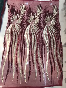 

Free shipping african lace fabric high quality french guipure lace fabric new arrival sequins lace fabric for party