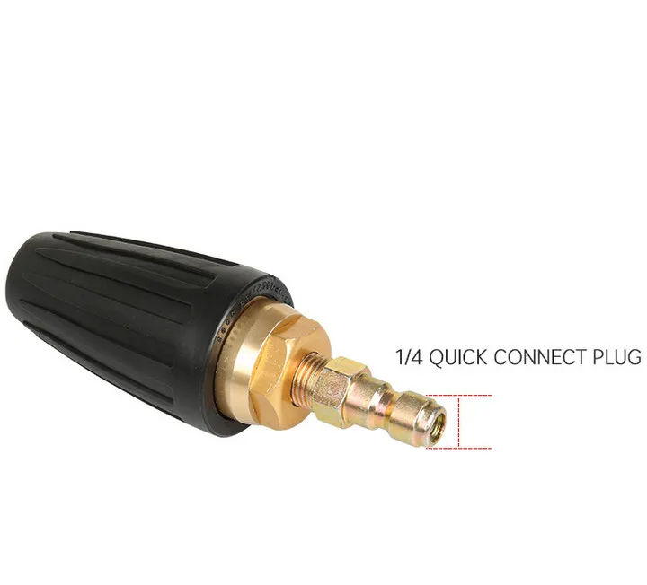 Pressure Washer Rotating Turbo Spray  Nozzle 3000 PSI ,14'' Quick Connect Plug Ceramic core rotating lotus nozzle #4m10 (3)