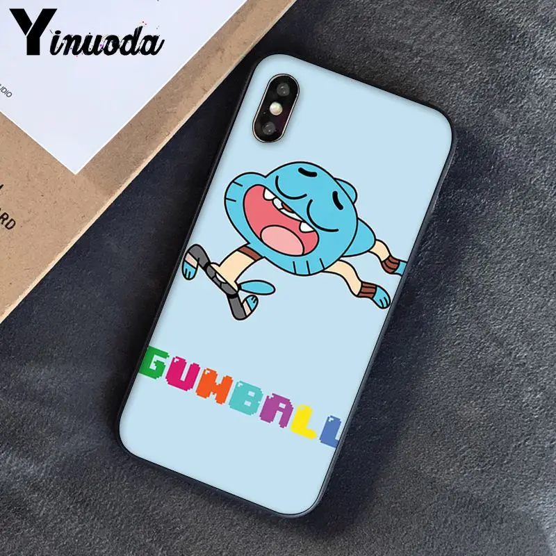 Yinuoda удивительный мир Gumball gumball новое поступление черный чехол для телефона iPhone 8 7 6 6S 6Plus 5 5S SE XR X XS MAX Coque