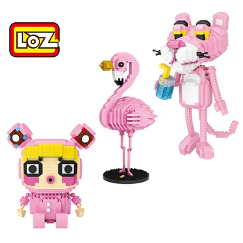 

LOZ Diamond Blocks Leopard The Pink Panther Bricks Building Blocks Flamingo Honey Peach LOZ Blocks 9205 9026 9785