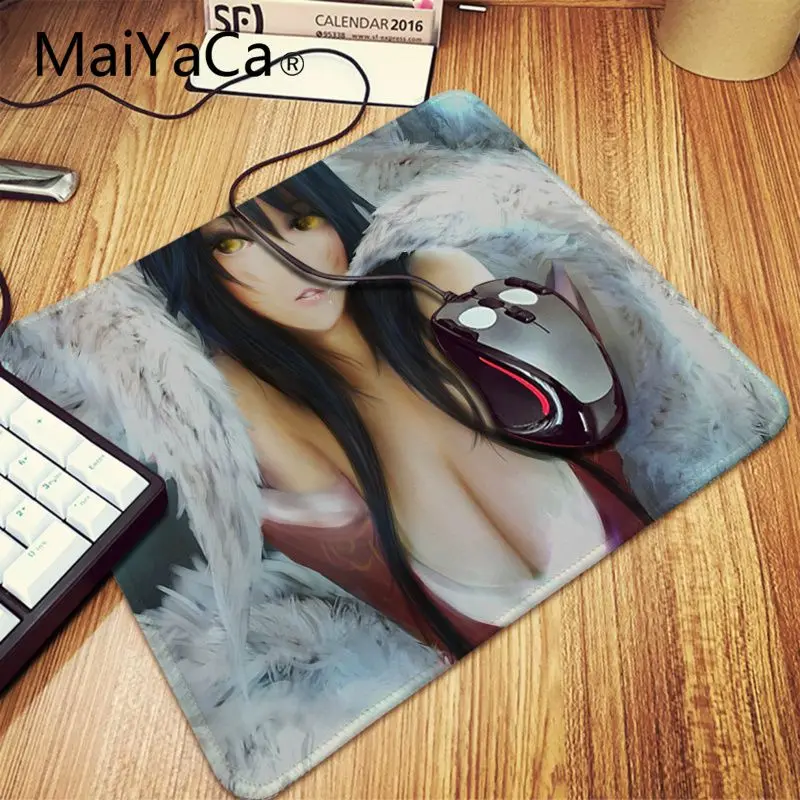 Maiyaca Ahri League of Legends, игровой коврик для мыши из натурального каучука, Настольный коврик, игровой плеер, стол для ноутбука, резиновый коврик для мышки в стиле аниме - Цвет: Lock Edge 18x22cm