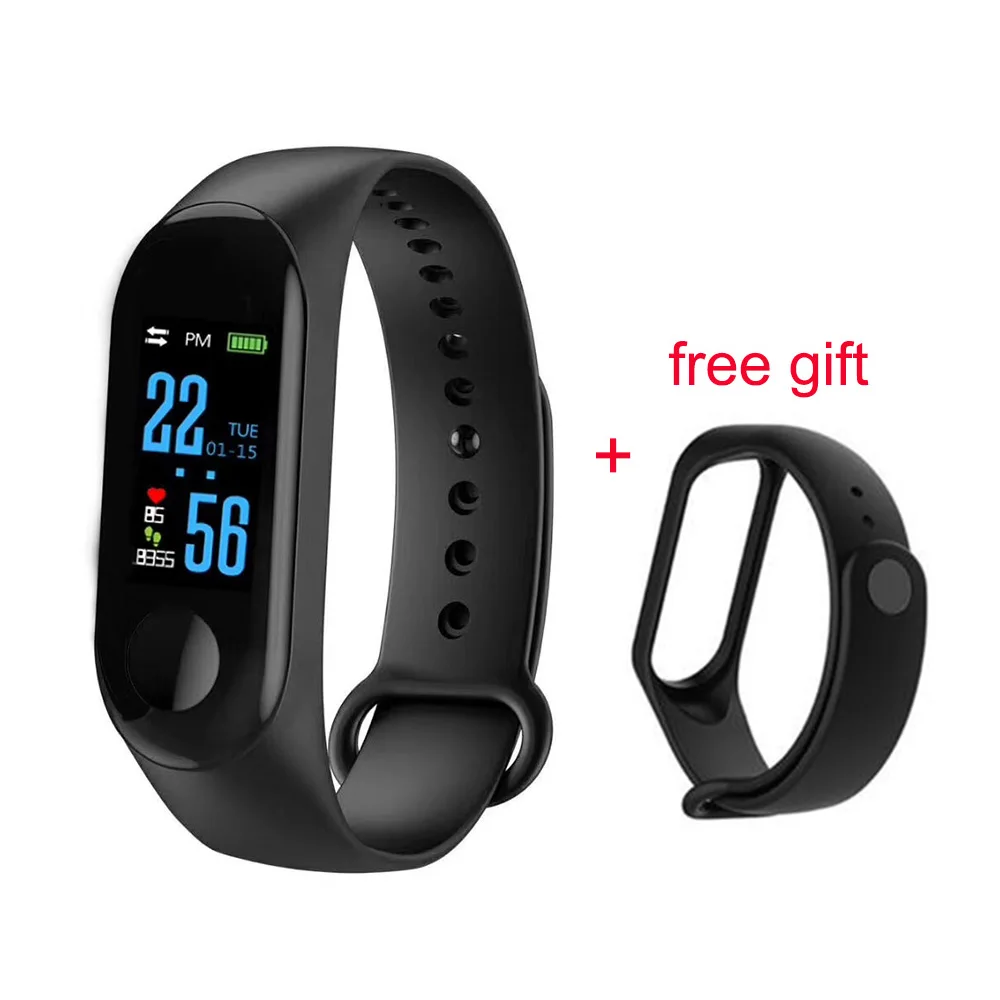 

3 Color Smart Wristband Fitness Bracelet Touch Screen Waterproof Heart Rate Monitor Blood Pressure Smart Watch For Kid Women Men