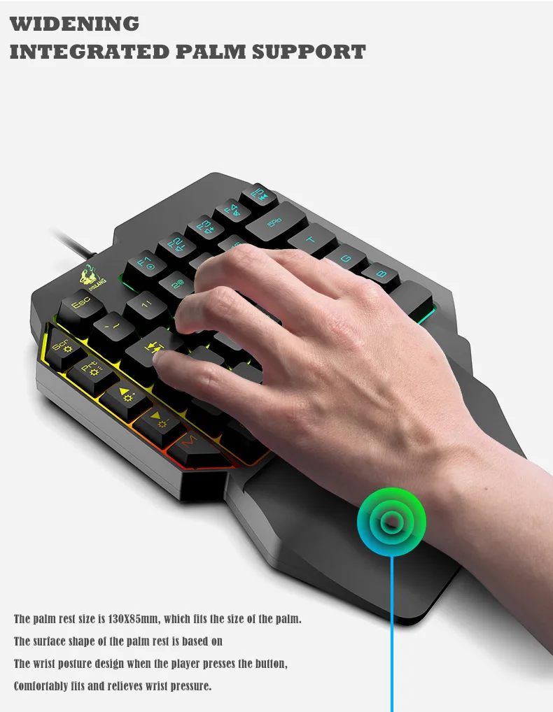  Wired Gaming Keypad with LED Backlight 39 Keys One-handed Membrane Keyboard Gamer Floating LED Back