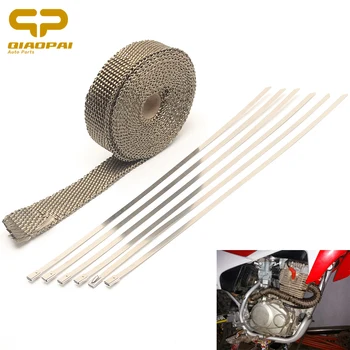 

Universal Thermal Exhaust Tape 5M*25mm*1.5mm Motorcycle Exhaust Tape Heat Wrap Cloth Resistant Noise High Temperature Insulation