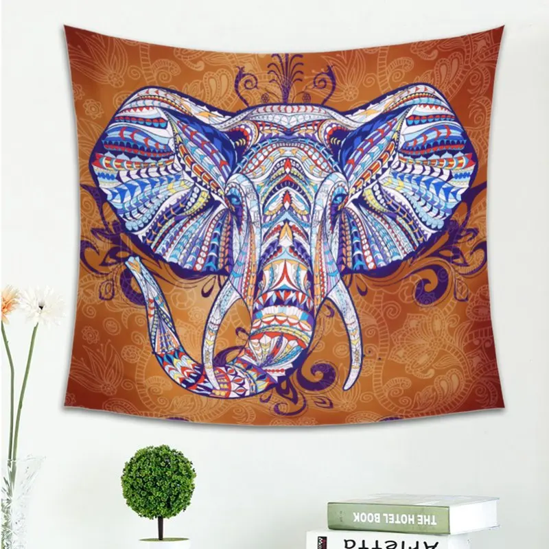 150x130CM Elephant Tapestry Wall Hanging Animal Twin ...