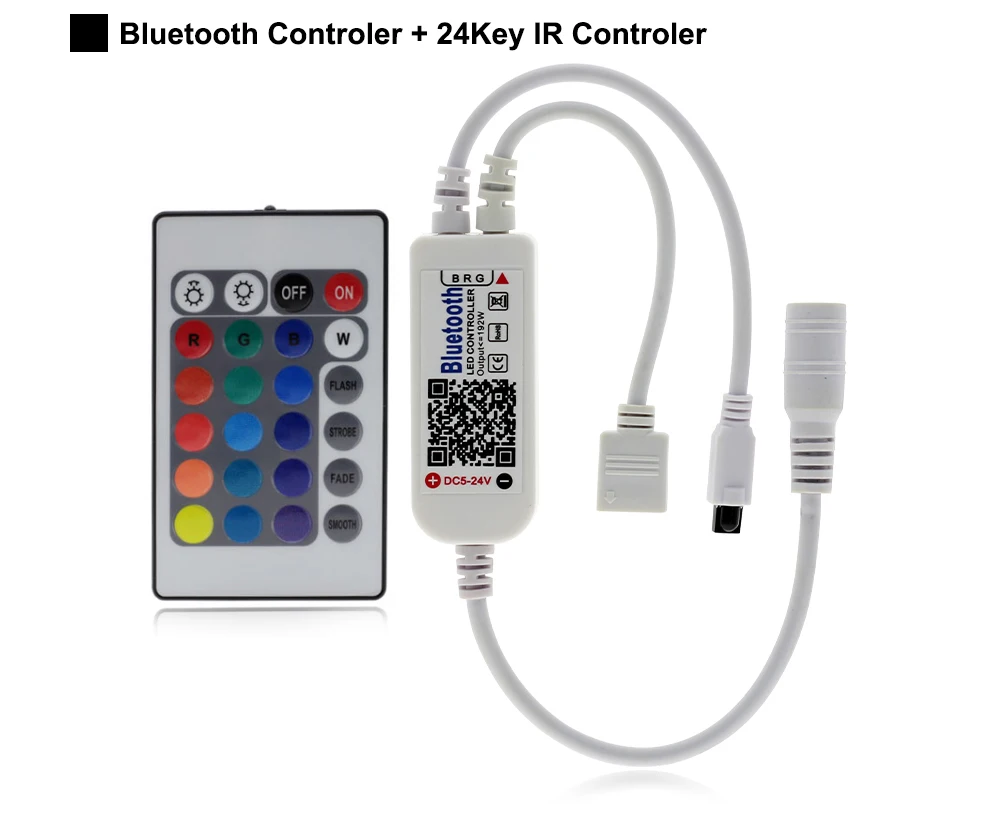 DC 5 в 12 В 24 В мини Bluetooth WiFi светодиодный RGB RGBW контроллер iOS Android APP 24Key ИК пульт дистанционного управления для 3528 5050 Светодиодная лента