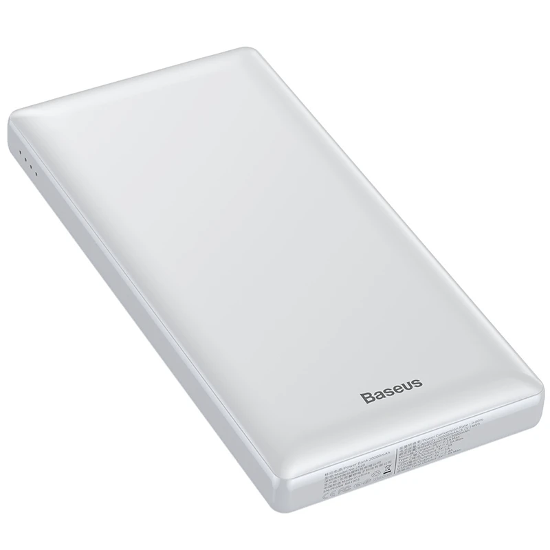 Baseus 20000 мАч Внешний аккумулятор для iPhone 11 Pro Max huawei samsung Внешний аккумулятор usb type C PD Быстрая зарядка внешний аккумулятор - Цвет: White