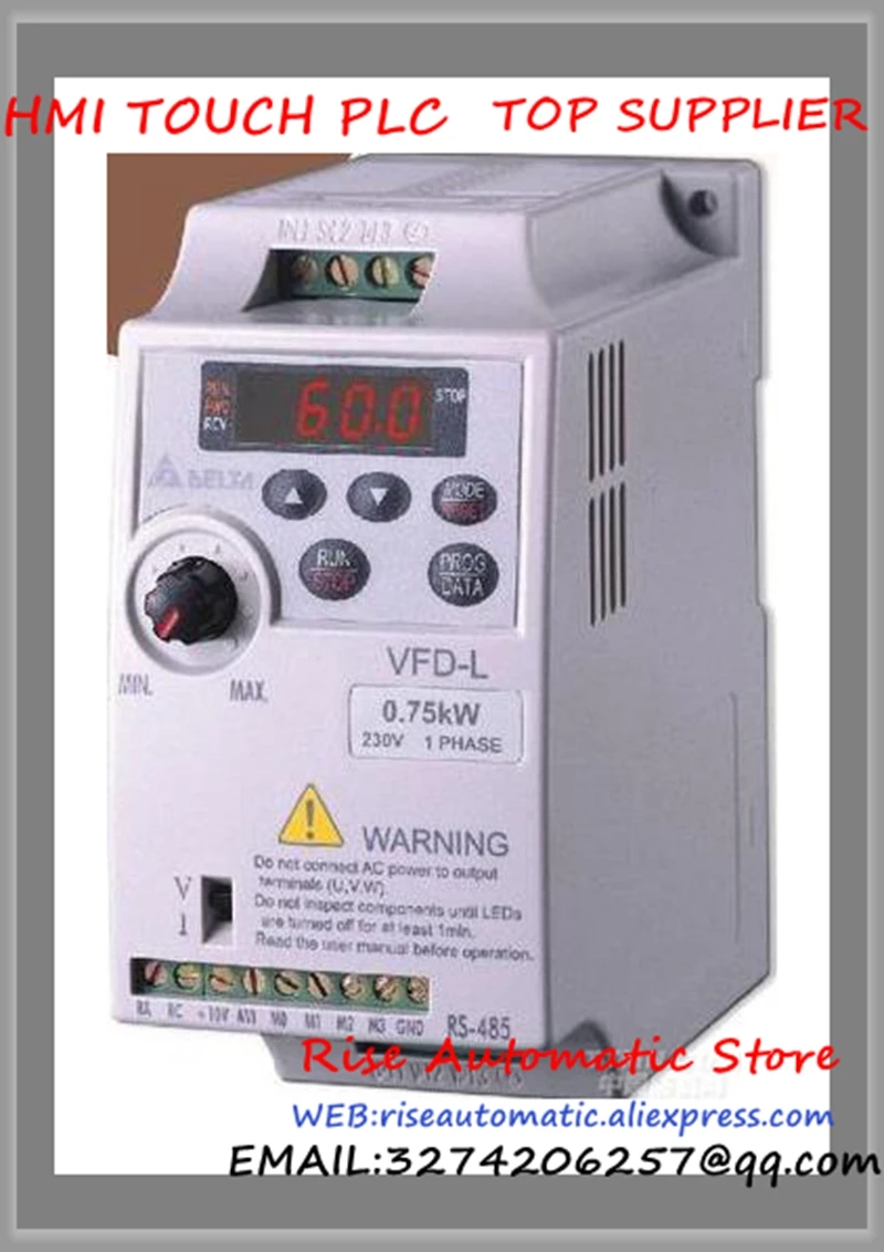 

VFD-L инвертор, привод электродвигателя переменного тока, 1 фаза, 220 В, 400 кВт, 3 л.с., 10 А, Гц, новый VFD022L21W