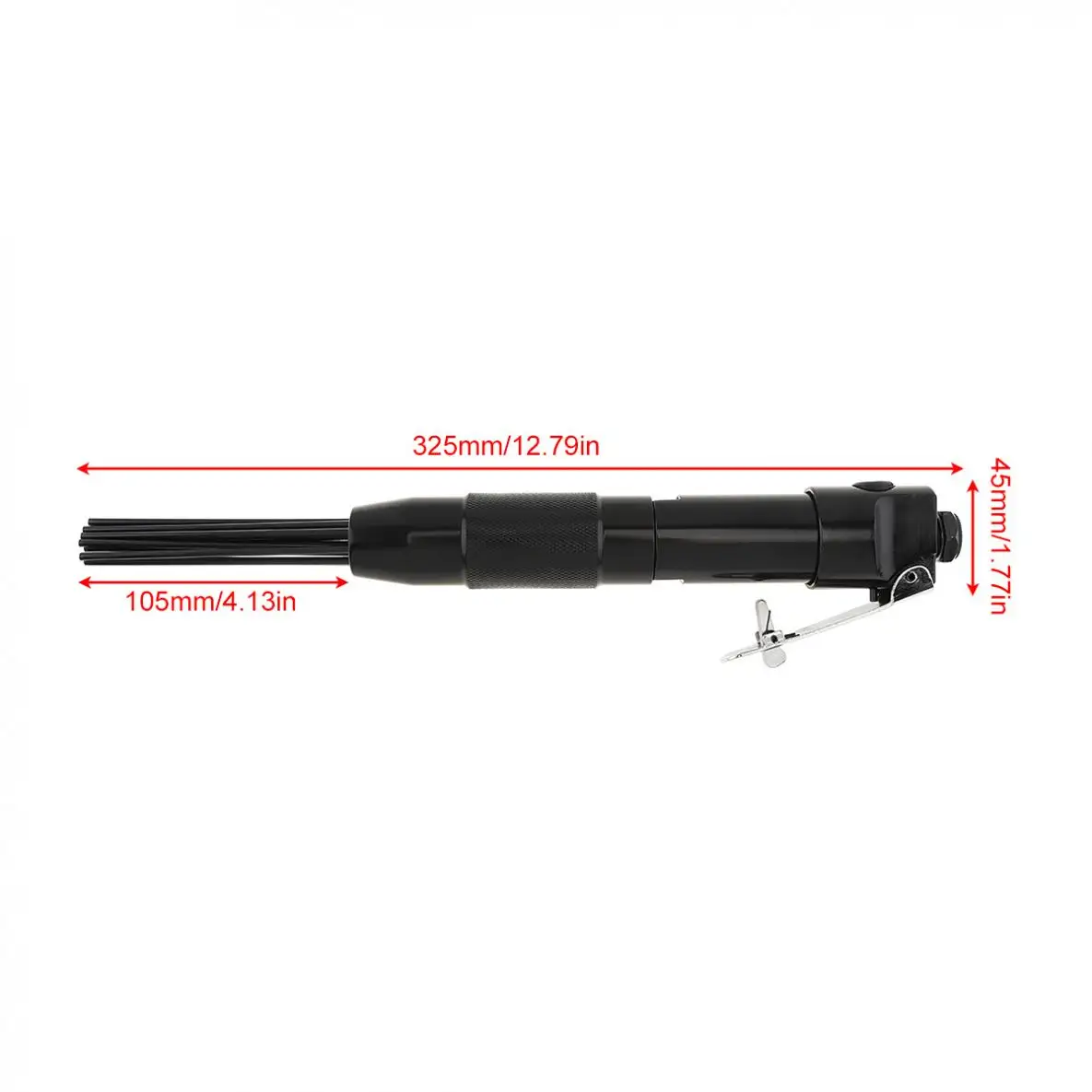 TORO Black Pneumatic Needle Bundle Deruster Pneumatic Tools with 12 Needle for Rust and Welding Slag / Light Burr Removal