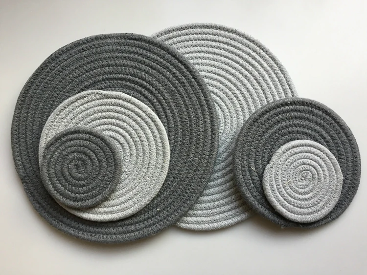 Набор из 4 японских хлопковых нитей коврик для обеденного стола термостойкий нескользящий коврик для чашек бытовые принадлежности подставка для чашек