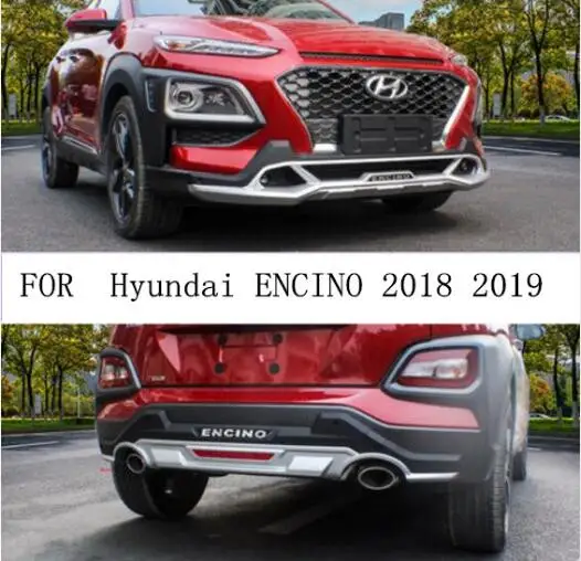 

JIOYNG ABS CHROME CAR FRONT+REAR BUMPERS PROTECTOR GUARD SKID PLATE FIT FOR Hyundai ENCINO KONA 2018