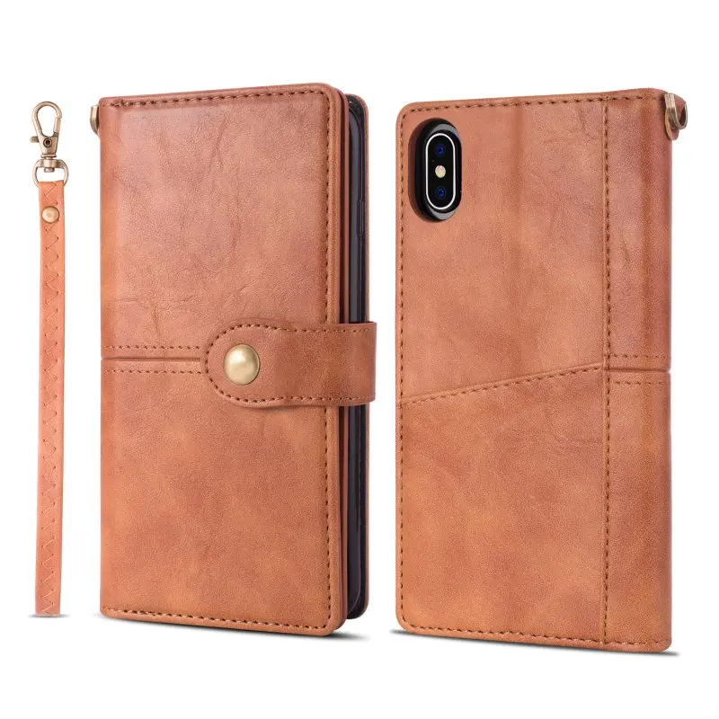 Wallet Case for iPhone XS Case Leather Vintage Flip Cover for iPhone 6 6s 7 8 Plus X XR XS Max Cases Card Holder Multi Function (31)