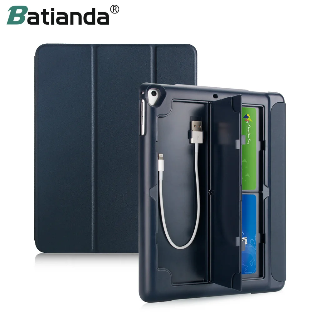 

Case With Pencil Holder for iPad 9.7 2018 for Ipad 5 6 Safe Shockproof Heavy Duty Protective Stand Cover for Ipad+Charge Cable