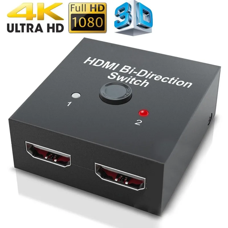 2x1 1x2 In Out UHD 4K Bi Direction HDMI 2,0 переключатель сплиттер концентратор адаптер Поддержка HDCP LPCM DTS Digital Dolby TrueHD