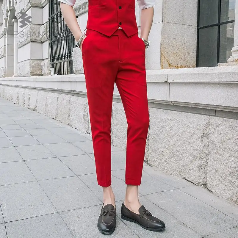 2018 New Fashion Mens Business Formal Suit Pants Slim Fit Design Men ...