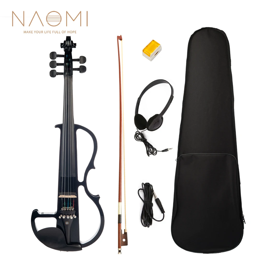 

NAOMI Electric Violin 5 String Electric Violin Ebony Fretboard/Tailpiece/Chin Rest+Bow/Case Nice Sound