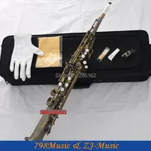 Античная бронза прямой Саксофон сопрано Bb ключ к высокой F ключ