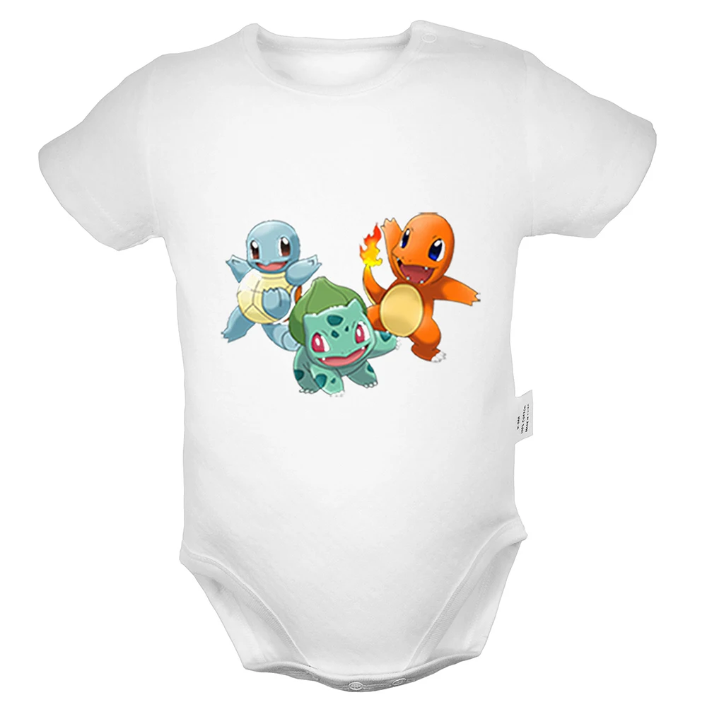 ifBaby574WD Милый Покемон Сквиртл Bulbasaur Charmander дизайн рок-группы Новорожденный Детский костюм комбинезон Onsies для малышей хлопковая одежда - Цвет: ifBaby574WD