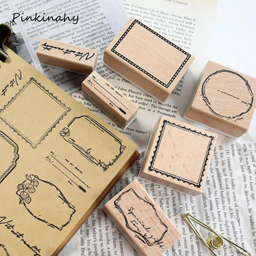 

Vintage Classic Label Tag series Planner Wooden Rubber Stamp Set for DIY Scrapbooking Cards Decoration Embossing Craft