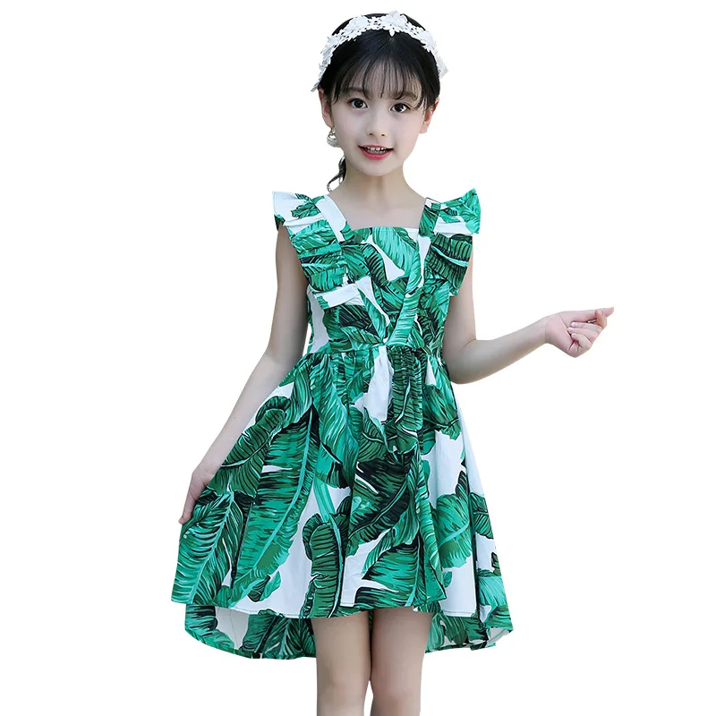 

Girls dress Cute Summer dress Kids Roupas infantis menina Printing Beach dresses for girl Cotton Fashion onepiece Age for 5-13y
