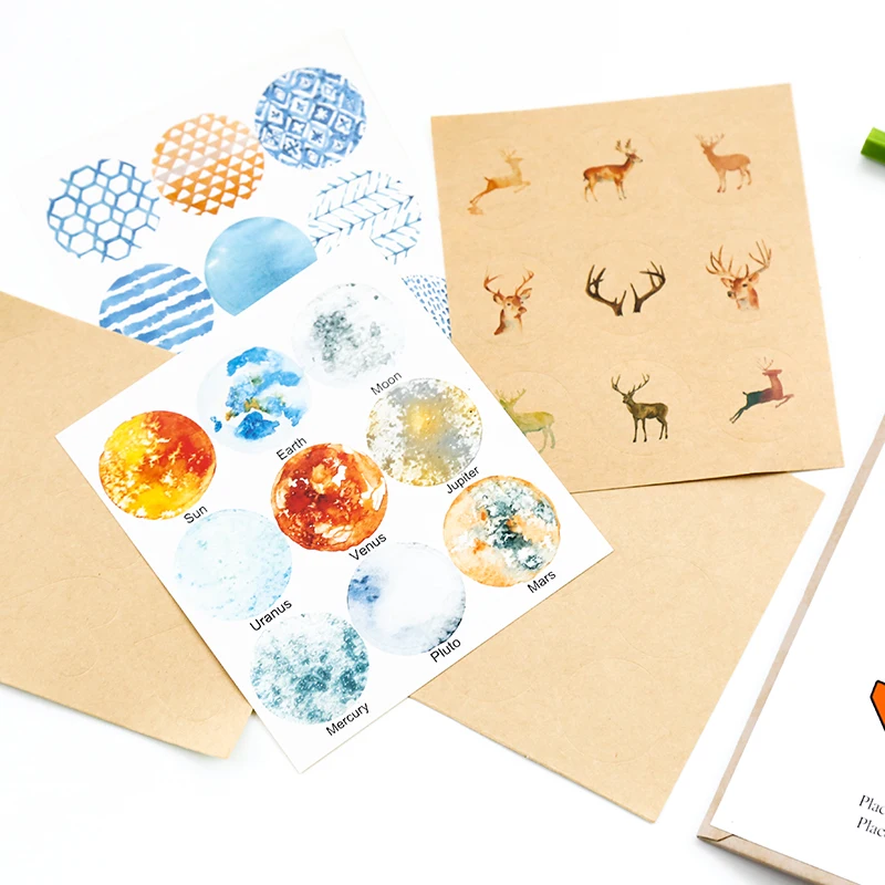 8pcs/lot Creative Envelopes Universal Sealing Paste Simple Fashion Decorative Paste Pure Color