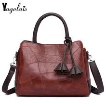 Новинка Высокое качество модные повседневные сумки через плечо для Для женщин кожаный кошелек края Сумки Ретро кисточкой Shopper Tote